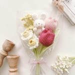 【限定特別価格】菜の花水仙チューリップの花束 ♡  撮影小物 枯れないお花 毛糸のお花 お誕生日ケーキ お誕生日ブーケ 出産祝い 退職祝い 入学 入園 卒業 卒園 お供え 月例フォト 天使ママ