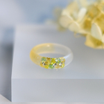 【夢の中ring／菜の花】選べるサイズ・金属アレルギー対応・マット加工レジンリング