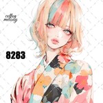 original sticker « no.8283 »     //     人物ステッカー オリジナルステッカー オリジナル人物ステッカー ステッカー cotton melody