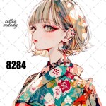 original sticker « no.8284 »     //     人物ステッカー オリジナルステッカー オリジナル人物ステッカー ステッカー cotton melody