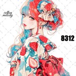 original sticker « no.8312 »     //     人物ステッカー オリジナルステッカー オリジナル人物ステッカー ステッカー cotton melody