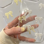 韓国風｜淡色 ｜ 春カラーリボン iPhoneケース