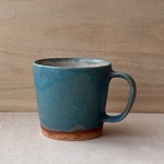 ターコイズブルー① (渋い青)小さめマグカップ　コーヒーカップ　マイカップ