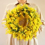 ★予約販売★【速達配送】ミモザアカシアのリース　（銀葉ミモザアカシア）