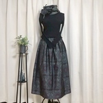 【2,000円OFF🌸9,000円⇒7,000円】大島紬 着物リメイク👘吉祥花文様ギャザースカート《スヌード＋ペチコート付き》