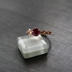 ピンクトパーズ　６爪クラウンレースリング　SILVER925　PG