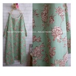**cottonエメラルドグリーン花柄のワンピース **