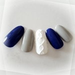 ♥ニットネイルWhite×Azure