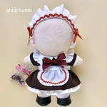 15cmぬい服　メイド風ワンピース＆小物 アウトフィット7点セット　着せ替え服『チョコレート』