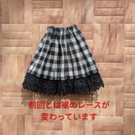 オビツ11サイズ　コットンリネンスカート（白✕黒チェック）
