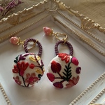 【いちごドロップ🍓 ホワイトチョコ】｜ インド刺繍のヘアゴム2個セット（white×red）