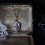 【 Mermaid’s Aqua Pearl - 人魚姫の真珠 - 】美形 オイスターバロックパール × アクアマリン ペンダントトップ ネックレス チャーム｜14kgf 天然石