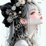 597 art collage box 人物ステッカー