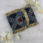 【チェック柄×ゴールド】ネーム刺繍入り　犬用マナーベルト