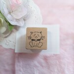 【消しゴムはんこ】おひげビリビリねこ