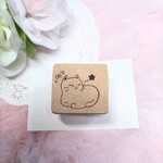 【消しゴムはんこ】ねことちょうちょ