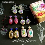 wisteria flowers 藤の花　香水瓶チャームセット　コラーボックス付　numiukarin