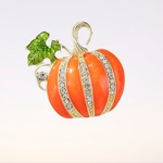 H0477 ハロウィーン オシャレ カボチャ ブローチ/オレンジ