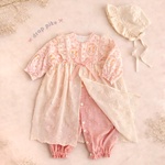 ベビードレス🍼 ベビーボンネット ツーウェイオール size50～70cm ダブルガーゼ ギフトボックス🎁 出産祝い ロンパース セレモニードレス 新生児 ハーフバースデー ベビー服 baby