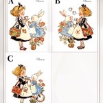 chan.ce オリジナルステッカー　3種3枚入り  ぽかぽか なかよしティータイム　お茶会　アリス　Alice うさぎ人物ステッカー　女の子ステッカー