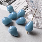 【6pcs】[AB-045] ドロップビーズ アクリル マーブル ライトブルー 水色 