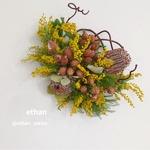 〚28cm×20cm〛Dried flowers Tapestry / Mimosa・Banksia