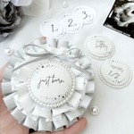 マタニティフォトにオススメ♡　月齢フォト  just born 出産記念　ベビーフォト  グレー  大人可愛い 月齢ロゼット マンスリーフォト　