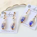 大人の推し活に💜紫　パープル　かすみ草　しずく型　金属アレルギー対応　ピアス　イヤリング　