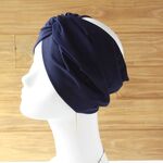 COOL MAX NAVY さらさらヘアバンド /ターバン/幅広