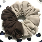 【数量限定✨】すっごいフリフリ💓ふわもこ❣シフォンシュシュ❤(ショコラ×サンドベージュ)