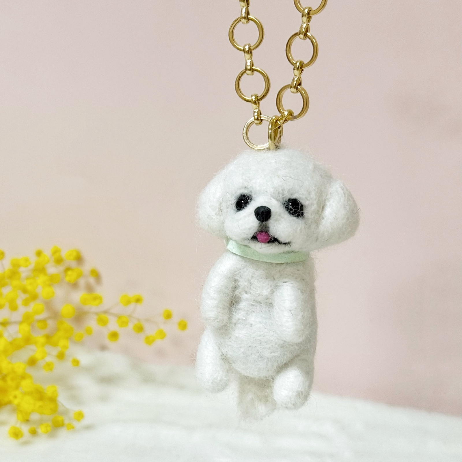 ぷらりんペキちゃん // 羊毛フェルト ペキニーズバッグチャーム