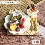 424 ＊抹茶のケーキプレート＊　ミニチュアスイーツ　粘土　ドールハウス　フェイクフード　リカちゃん　食品サンプル　YUMEmini