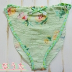 はなうたパンツ/クシュグリーン×ドット/Ｍサイズレギュラー丈