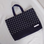 【とも様専用】星柄ネイビー/切替紺色無地 レッスンバッグ