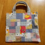 パッチワーク★ブルー系・手提げ袋