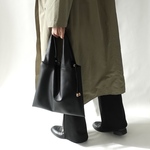 ブラックエコレザー　トートバッグ　M