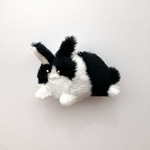 キーホルダー変更可◎白黒うさぎの小さなぬいぐるみ