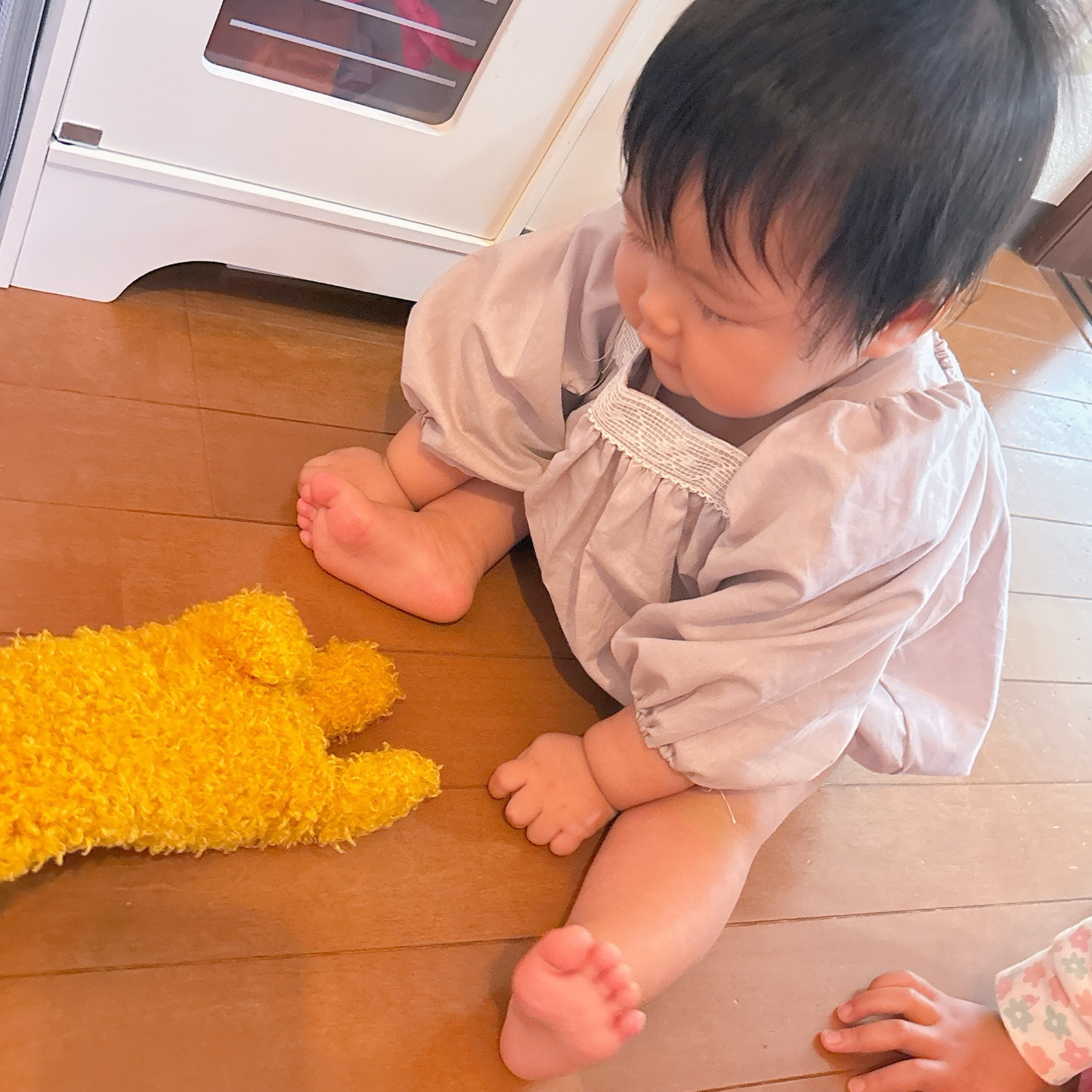 80cm ベビーロンパース 女の子 パフスリーブ くすみカラー 入園 出産 