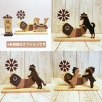 【受注制作】犬・猫・兜の木製五月人形｜犬種指定可・2匹対応・名前旗オプション｜端午の節句・こどもの日・ペット五月人形