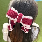 もこもこ毛糸のリボンヘアゴム
