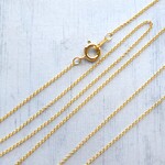 【40cm　1本】 K16GP　リングチェーン　極細1mm ネックレスチェーン 