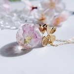 SAKURA 春を告げる桜のガラスドーム ネックレス    