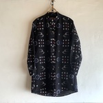 難あり)綿古布のロングシャツ　燕