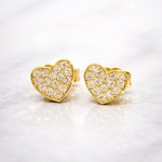 【Gold Heart】ハートピアス小粒 ゴールド ピアス キュービックジルコニア Silver925 18Kコーティング 上品 大人可愛い 金属アレルギー対応 付けっぱなしOK