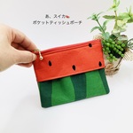【再販】ポケットティッシュポーチ☆赤スイカ🍉&ドット柄