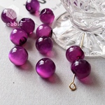 【12pcs】鈴丸ビーズ アクリル 樹脂 ラウンド パープル AB-027