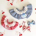 お名前刺繍 チェックケープ 犬ケープ 犬スタイ レースケープ