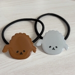 トイプードル　ヘアゴム　茶、グレー
