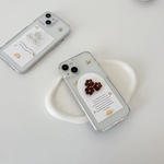 new 【mini bloom】　スマホケース　iPhoneケース　韓国　お花　ブラウン