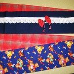 [値下げ]綿半幅帯(リボン付）お買い得品　3通り楽しめる半巾帯